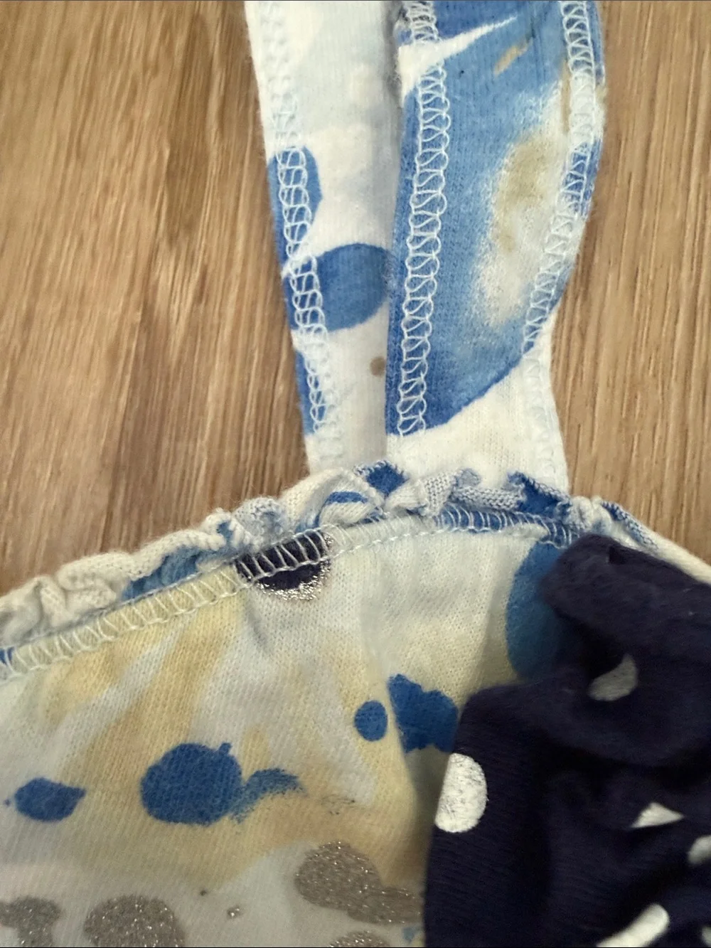 Justice Girls Floral Navy Polka Dot Bow Tank Top